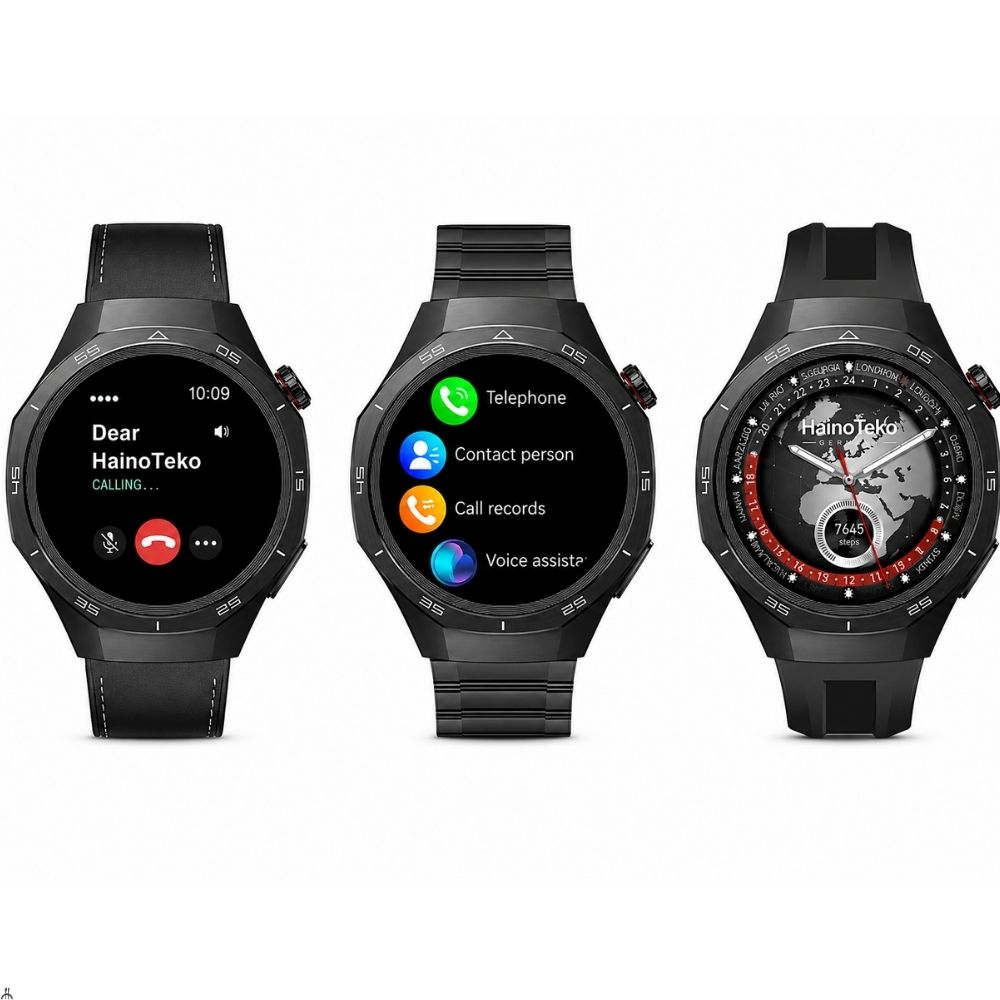 Haino Teko-25 Akıllı Saat Siyah 1 Kasa 3 Kordon AMOLED Bluetooth Arama Suya Dayanıklı